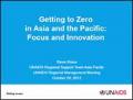 Getting to Zero in Asia and the Pacific: Focus and Innovation