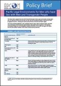 APCOM Policy Brief: Pacific Legal Environments for Men who have Sex with Men and Transgender People
