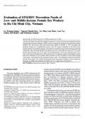 Evaluation of STD/HIV Prevention Needs of Low- and Middle-Income Female Sex Workers in Ho Chi Minh City, Vietnam