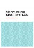 Country Progress Report - Timor-Leste