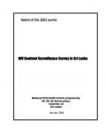 Report of the 2003 Survey: HIV Sentinel Surveillance Survey in Sri Lanka