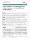 Number and Timing of Antenatal HIV Testing: Evidence from a Community-Based Study in Northern Vietnam