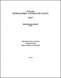 Sri Lanka: Demographic and Health Survey 2006-07, Preliminary Report