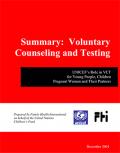 UNICEF’s Role in Voluntary Counseling and Testing (VCT) for Young People, Children Pregnant Women and Their Partners